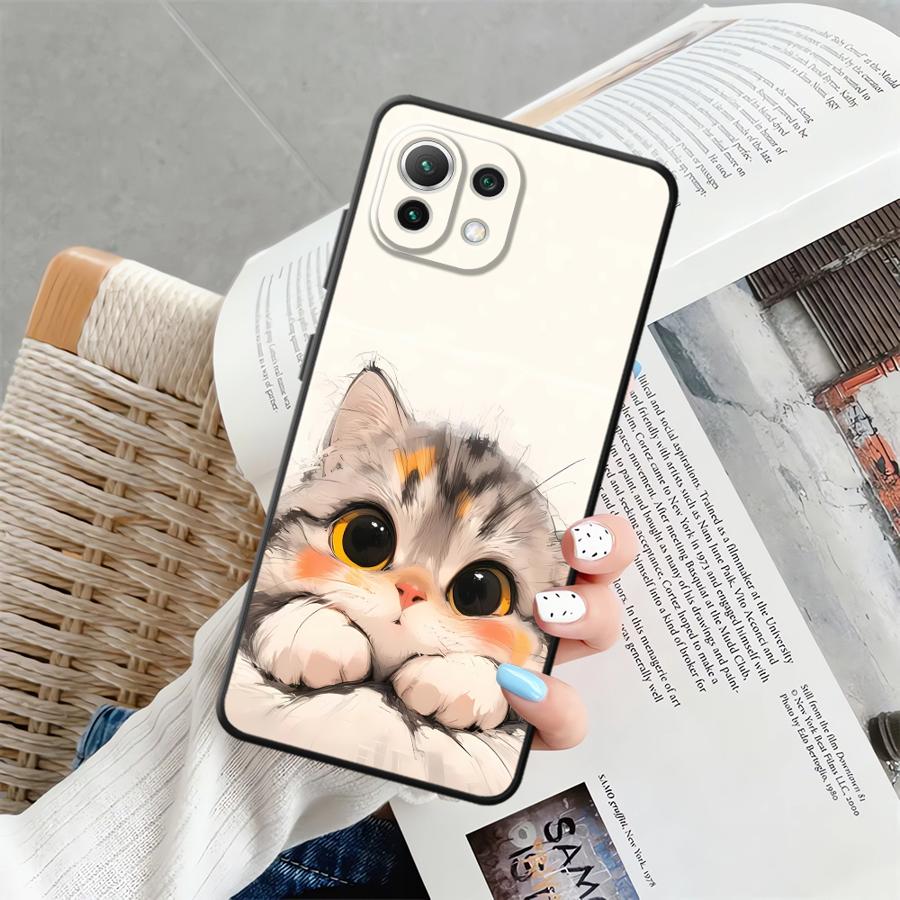 Чехол для Xiaomi Mi 13 Lite 14 11 12X 12T Pro 11T 12 10T Funda Чехол для телефона Мультяшный кот