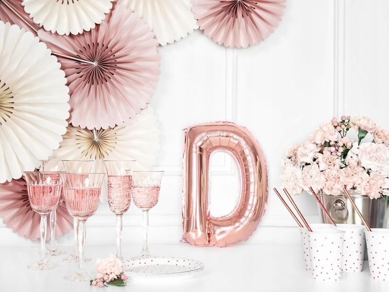 Foil Balloon Letter "D", 35Cm, Rose Gold 1pc