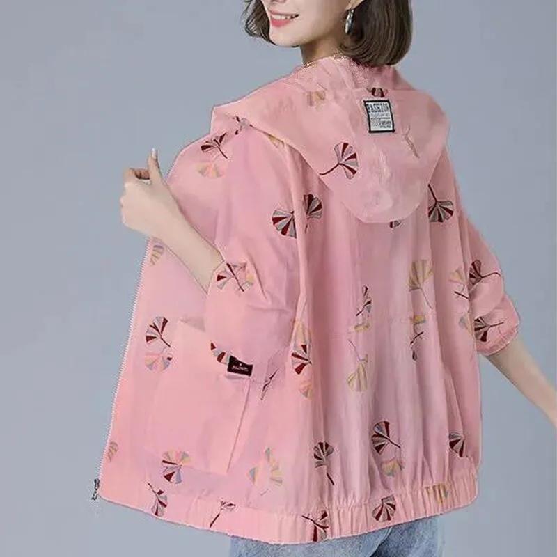 Большой размер вышитый летний солнцезащитный крем дышащая солнцезащитная одежда для женщин плюс размер