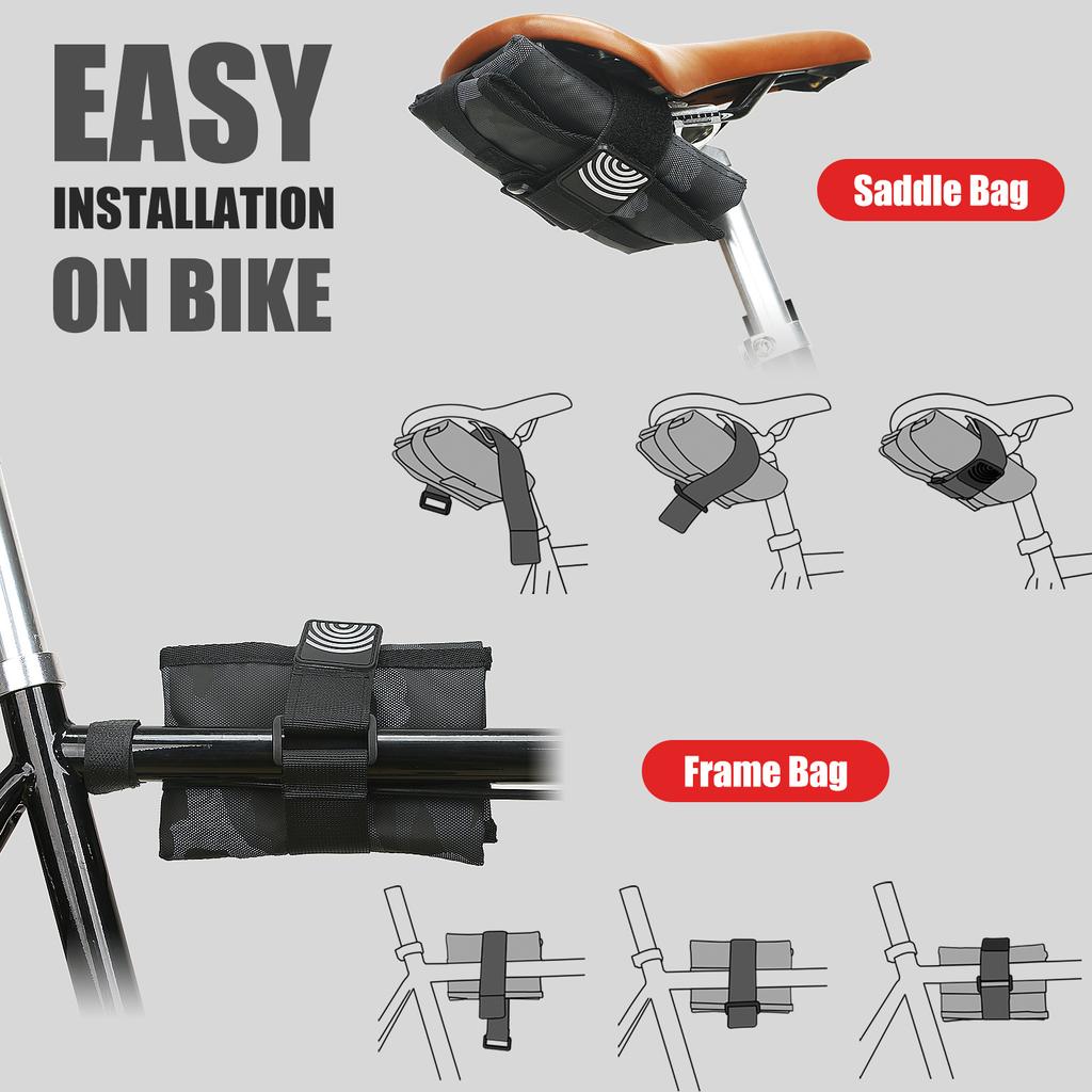 Bicycle Tool Storage Bag Foldable Bike Saddle Bag Cycle Seat Bag Pack Bicycle Frame Bag Pannier