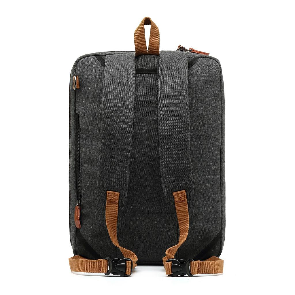 Men Backpacks Cool Bell Nylon/Canvas Male Backpack &Shoulder Bag& Messenger Bag& Handbag 15.6/17.3 Inch Black/Gray CB-5506
