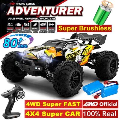 Новый высокоскоростной гоночный внедорожник 4WD RC Car 50 км/ч или 80 км/ч Супер бесщеточный высокоскоростной радио 4x4 Off Road Super Fast Drift Racing RC Truck Vehicle