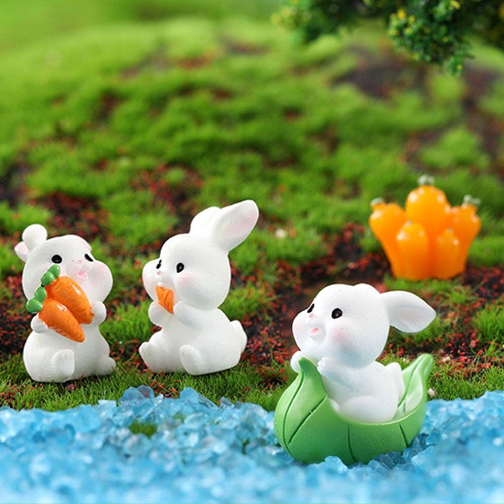 Micro Landscape Cute Cartoon Mini Carrot Rabbit Horticultural Resin Ornaments Bonsai Animal Decoration