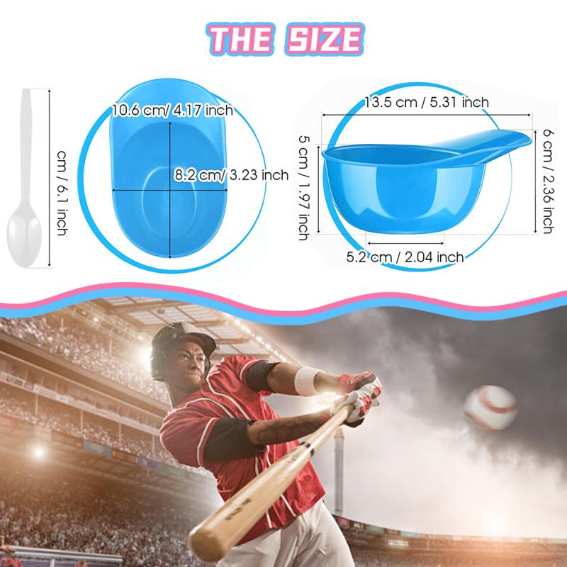 30 шт. бейсбольный шлем, миска для мороженого с 40 шт. ложками для мороженого, креативная десертная посуда