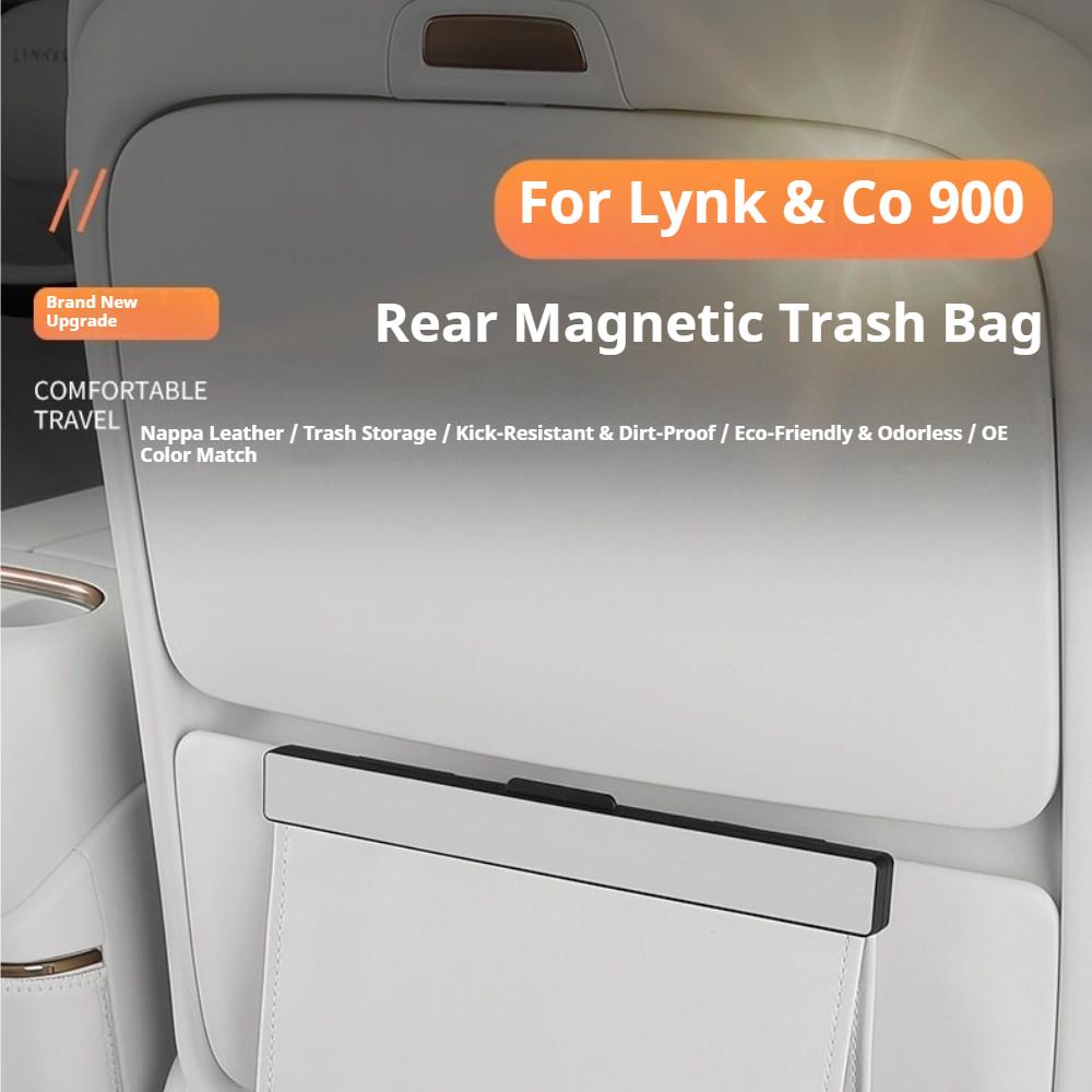 Подходит для LYNK & Co 900 2025+ Автомобильный магнитный автомобильный мусорный бак Сумка для хранения на спинке сиденья Интерьер