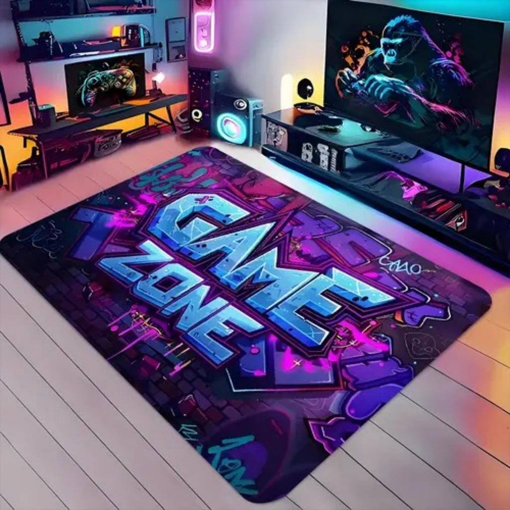 Коврик для игровой комнаты Coolpunk Игровая зона Тематический ковер Нескользящий Мягкий Легко чистится Прочный E-Sports Тренд Декор Ковер для зоны Домашний декор