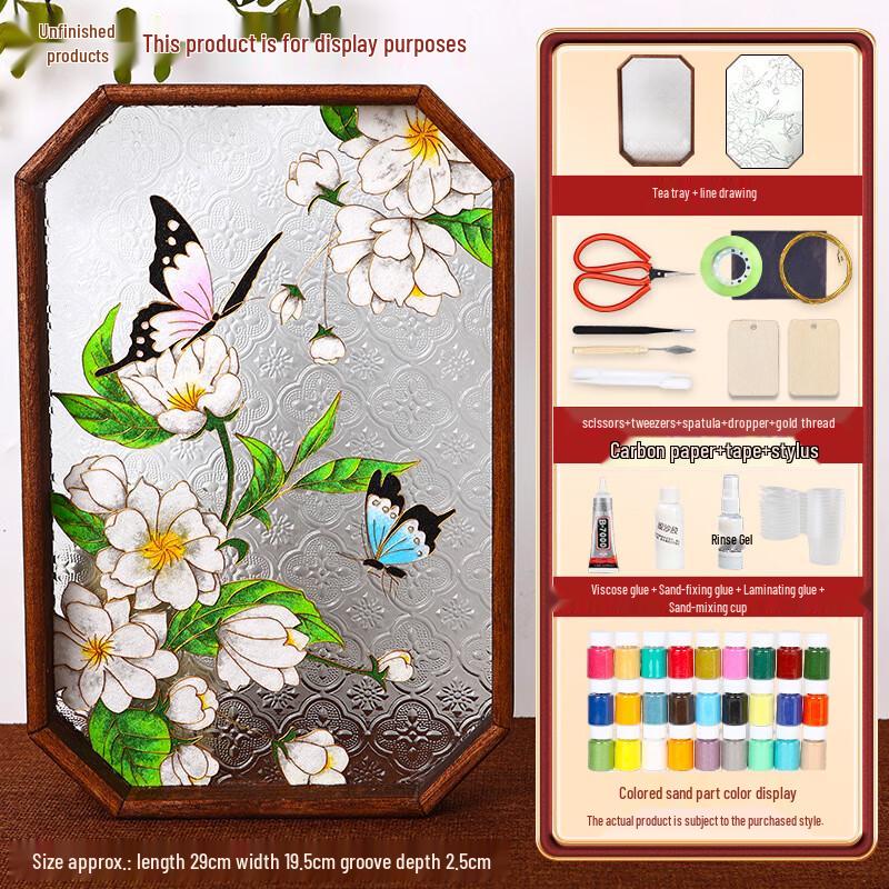 Набор для изготовления эмалированного подноса для чая в технике перегородчатой эмали