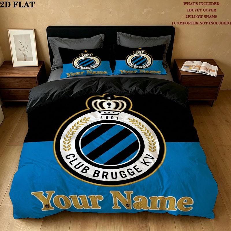 Club Brugge Kv Custom Name Pattern Bedding Quilt Set Quilt Cover Pillowcase Home Gift(1 * duvet cover + 2 * pillowcase, without core)