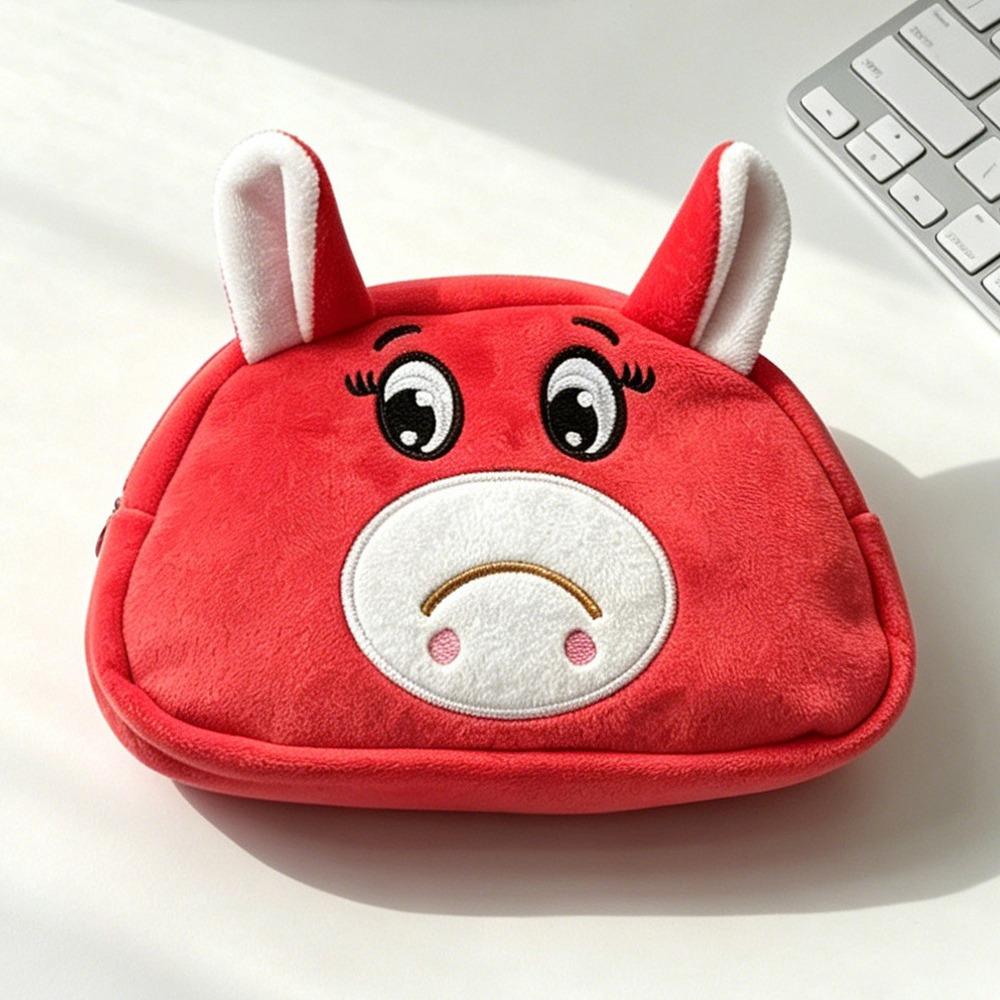 Large Capacity Pencil Case Plush Stationery Pouch Cartoon Earphone Pouch  Stationery Organizer