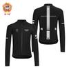 Mens Thermal Fleece Cycling Jersey Long Sleeve Winter Bike Shirt Road Mountain Biking