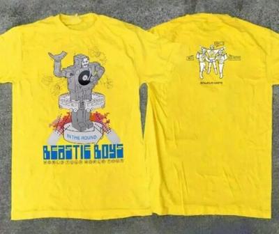 Beastie Boys 1998 Мировой Тур Унисекс Желтый Цвет S-5XL футболка HH02691 Унисекс Футболка
