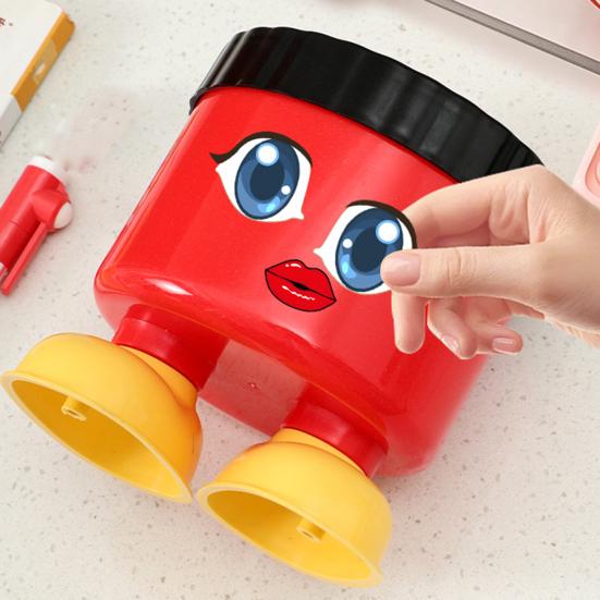 Милый мультяшный держатель для ручек с ножками, большой вместимости, круглый настольный органайзер для школьных и офисных принадлежностей, декоративная коробка для хранения на столе