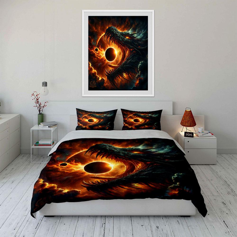 "Fiery cosmic dragon's fury" Bedding sets Duvet covers Pillowcases(1* Duvet Cover 2* Pillowcases without duvet insert)