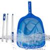 Pool Skimmer Net Telescopic Pole Fine Mesh Pool Cleaning Tool Pool Rake Detachable Reliable Stable Pool Rake for Swimming Pools