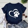Женские футболки, модные собачьи лапы с короткими рукавами и круглым вырезом, летние топы, футболки больших размеров