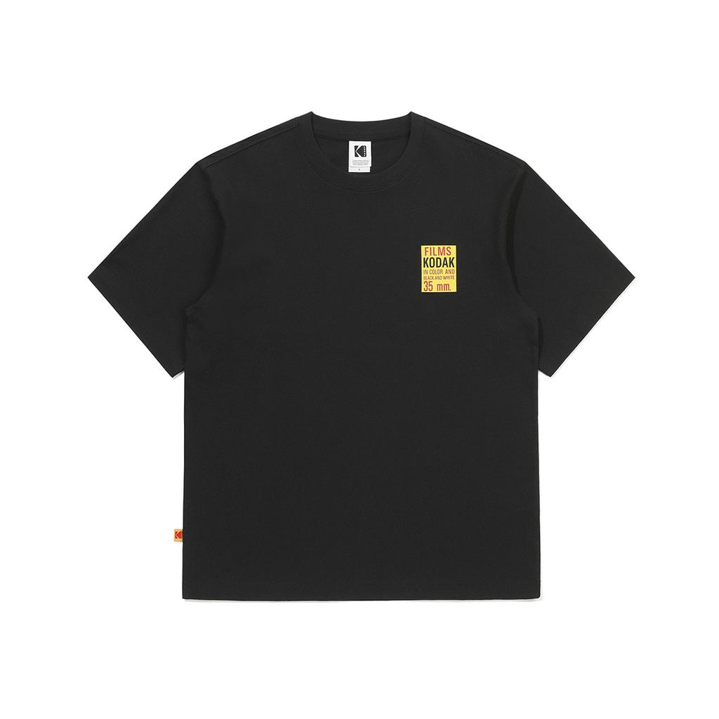 KODAK Film White Graphic Cotton Short Sleeve T-Shirt Black