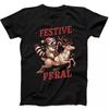 Christmas Raccoon Feral Festive Funny Gift Black Tee T Shirt 185