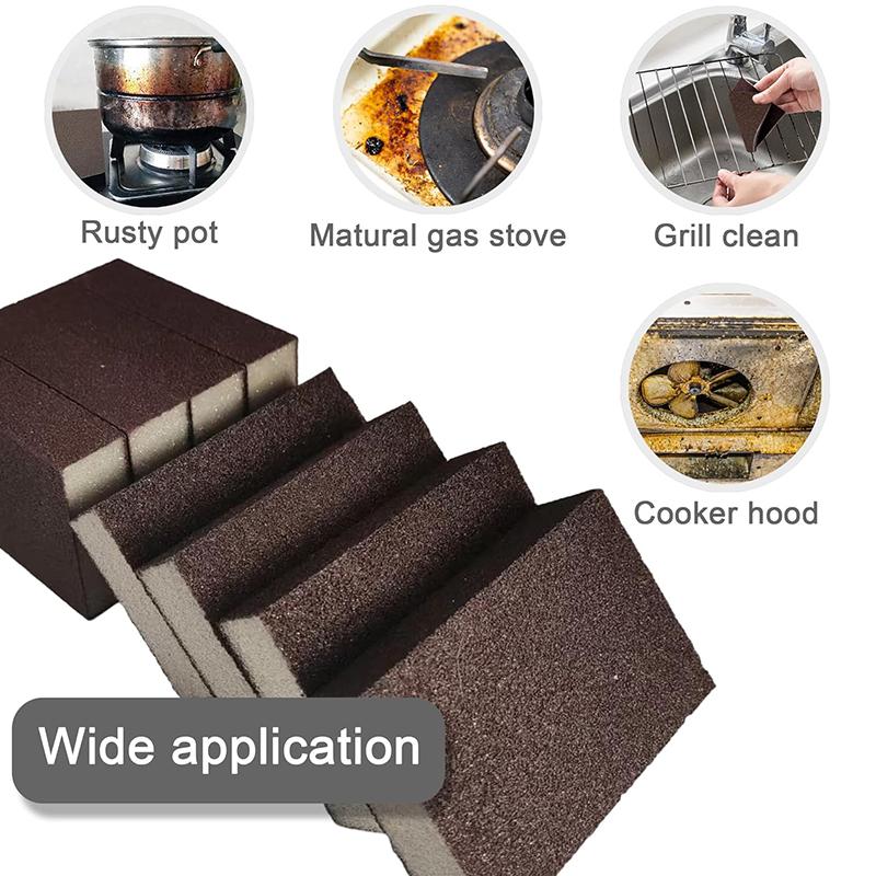 6Pcs Magic Carborundum Sponges Nano Magic Emery Cleaning Sponge Rust Sponge for Pots and Pans Kitchen Sanding Sponge Block