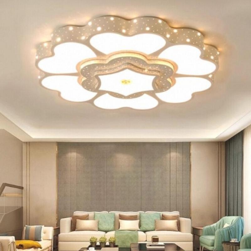 Простая современная круглая лампа для холла, большая светодиодная потолочная люстра в виде цветка