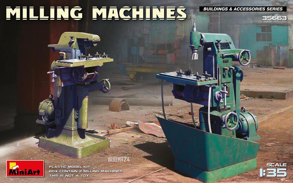 Miniart Milling Machine 2 Pieces Plastic Model MA35663 1/35