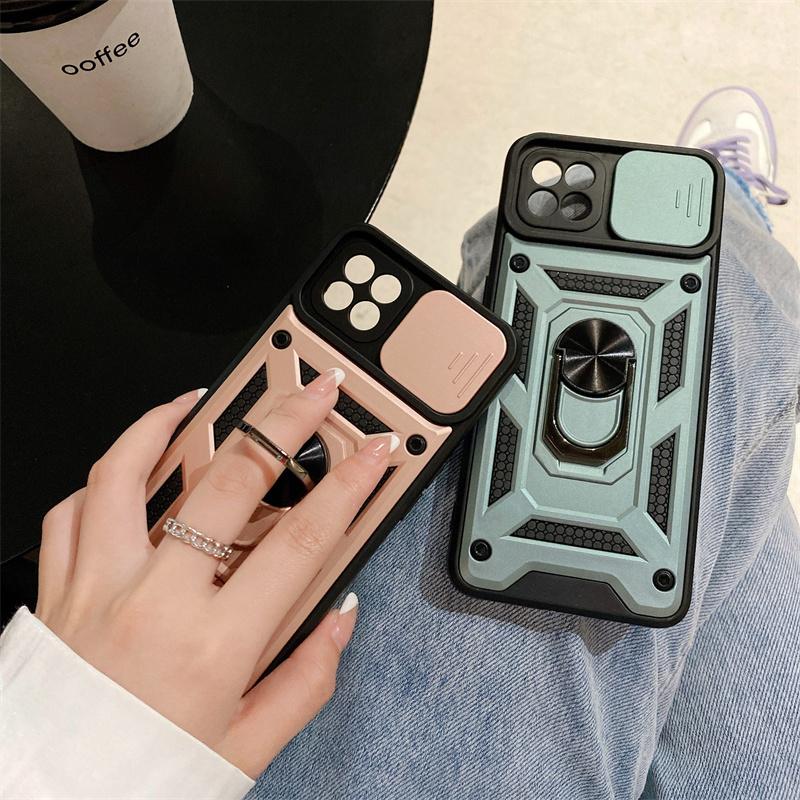Shockproof Armor Phone Case For OPPO Reno 4 Lite Car Magnetic Holder Cover For Oppo A93 4G F17 Pro Slide Camera Protection Funda