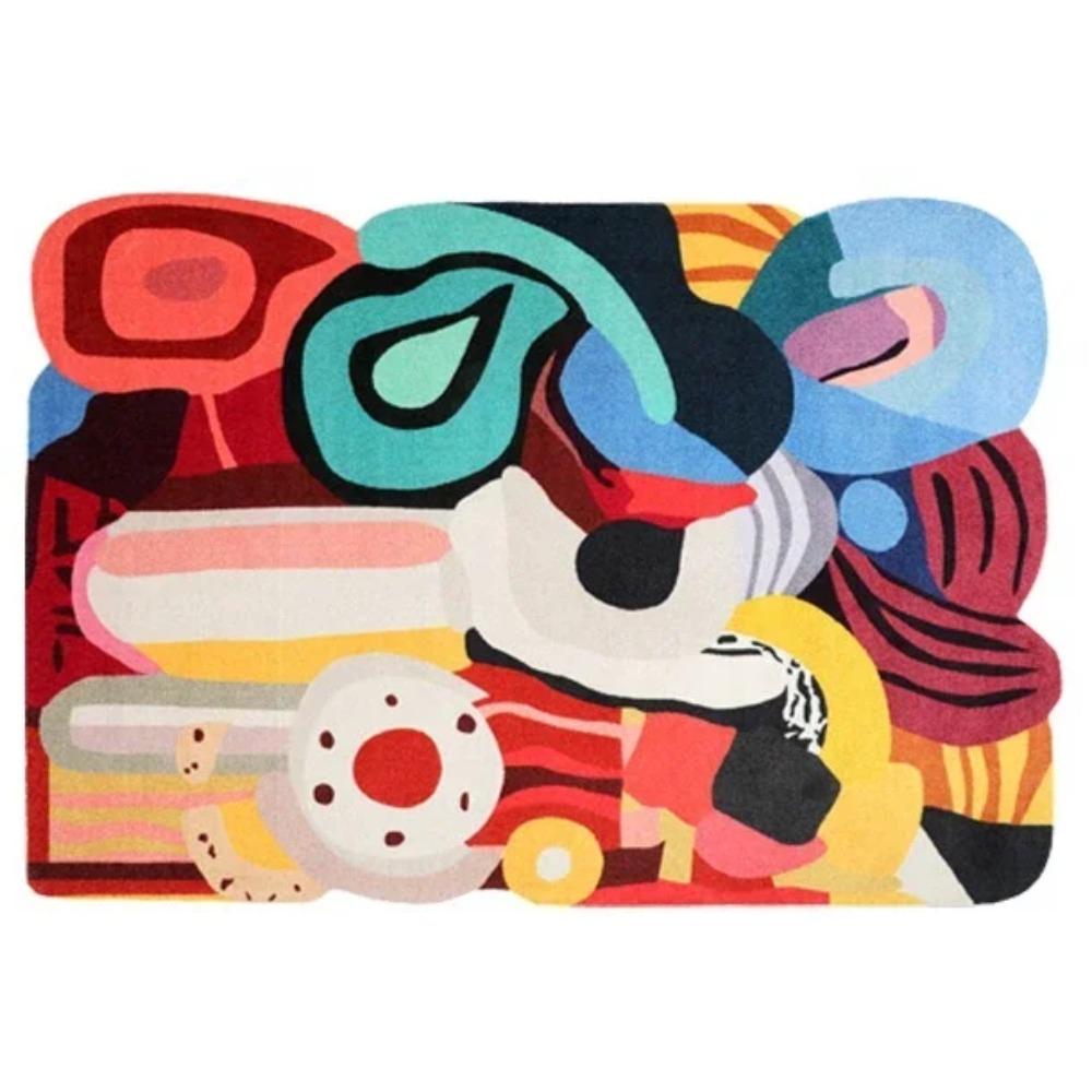 Living Room Carpet Colorful Trendy Special-shaped Bedroom Bedside Rug  Fluffy Plush Fashionable Coffee Table Floor Mat