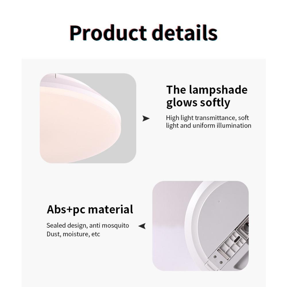 New Ceiling Lamp Rgbcw Full-Color Dimming Color Intelligent Rf Remote Control Bedroom Round Led Ceiling Lamp