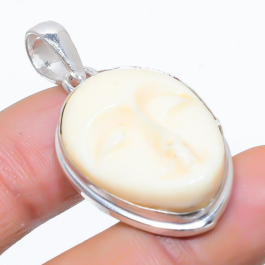 Подвеска из серебра 925 пробы с натуральным желтым бирюзовым камнем 1,58 дюйма s5V64