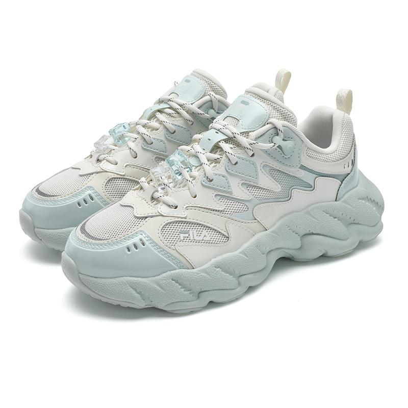FILA FERN Breathable Lightweight Height Increasing Low top Chunky Sneakers Women's White Green F12W531129FGS