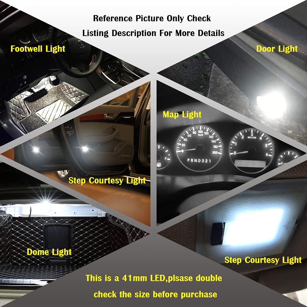Car T10 x 41 LED 1.6 inches (41 mm), Room Lamp, T10 x