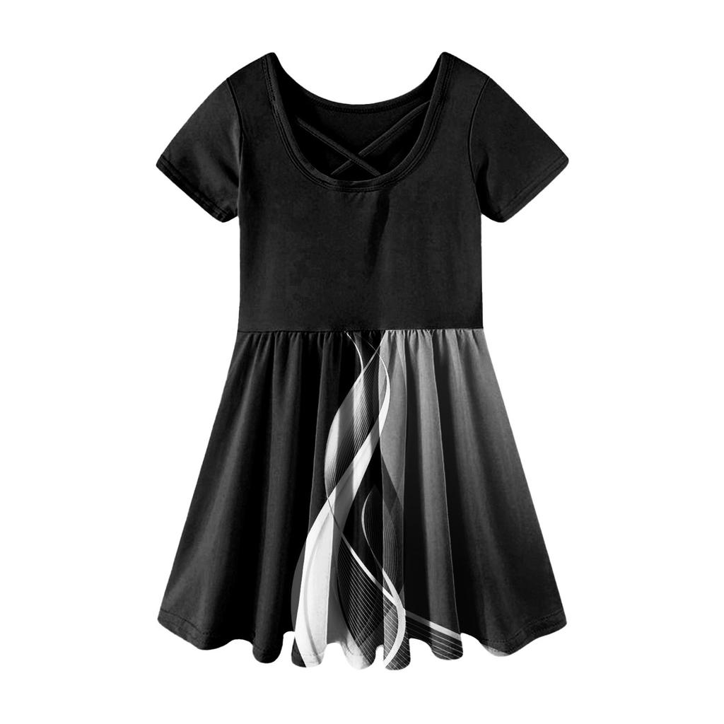 Летнее платье для девочек, платье для малышей, однотонное повседневное платье-футболка с коротким рукавом А-силуэта