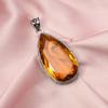 Подвеска из драгоценного камня цитрин с серебряной цепочкой, подвеска из стерлингового серебра 925 пробы