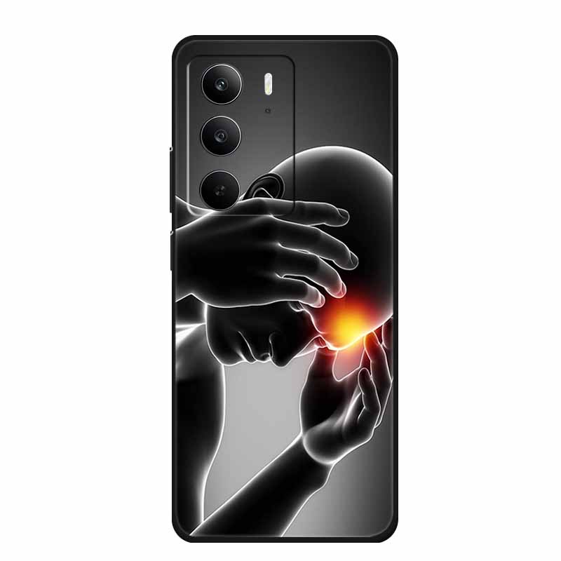 Чехол для телефона Realme C75 6.72" Модный Черный Силиконовый Мягкий Чехол-бампер Для Realme C75 C75x V70s 14x Задняя крышка Чехол C 75 Защитный