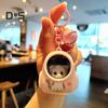 Cartoon Cat Keychain Light Battery Powered Torch Light Small Pocket Versatile Mini LED Keychain Flashlight