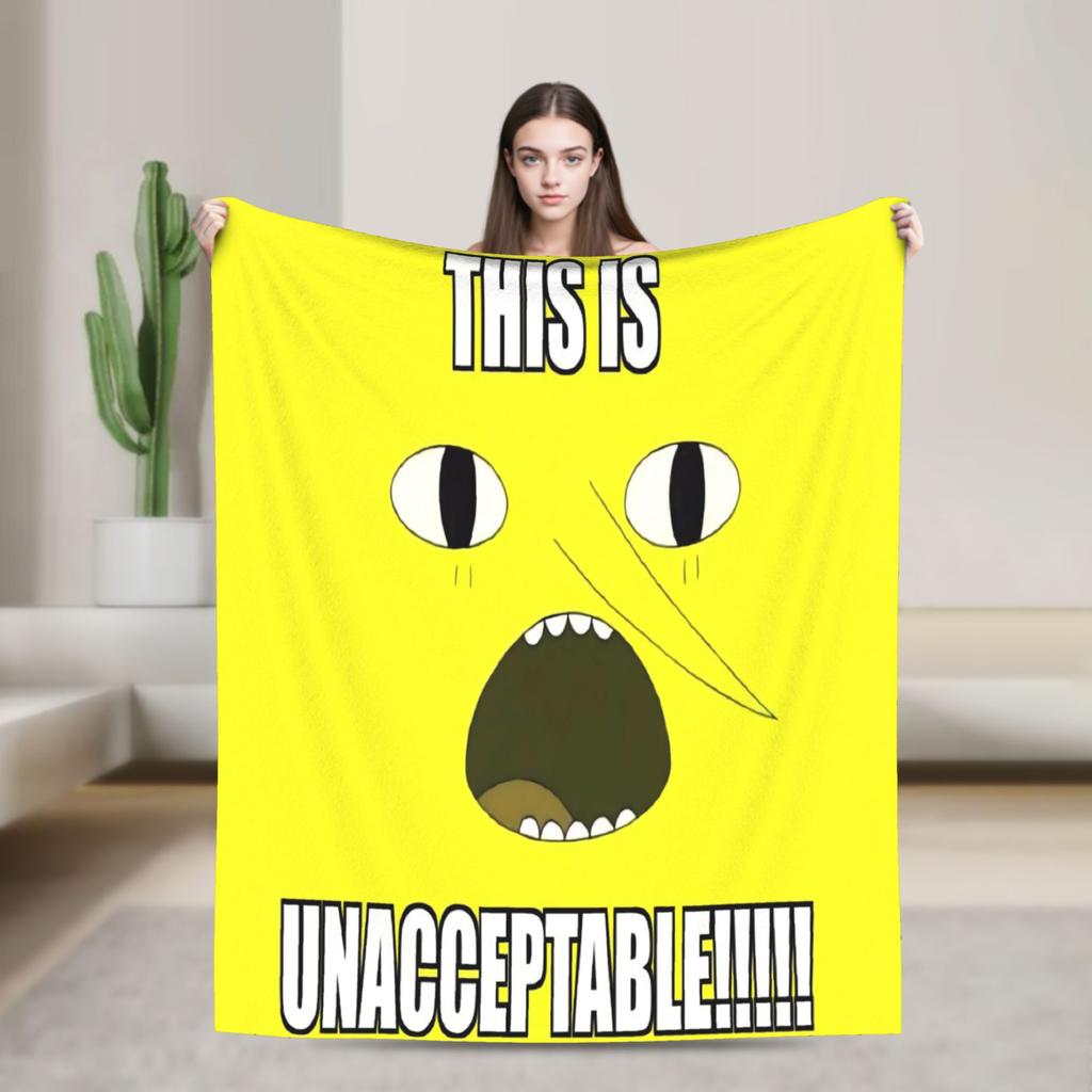 Lemongrab Unacceptable Flannel Blanket Spring Warm Soft Throw Blanket for Kids Adult Home Decor Graphic Bedspread Sofa Bed Cover