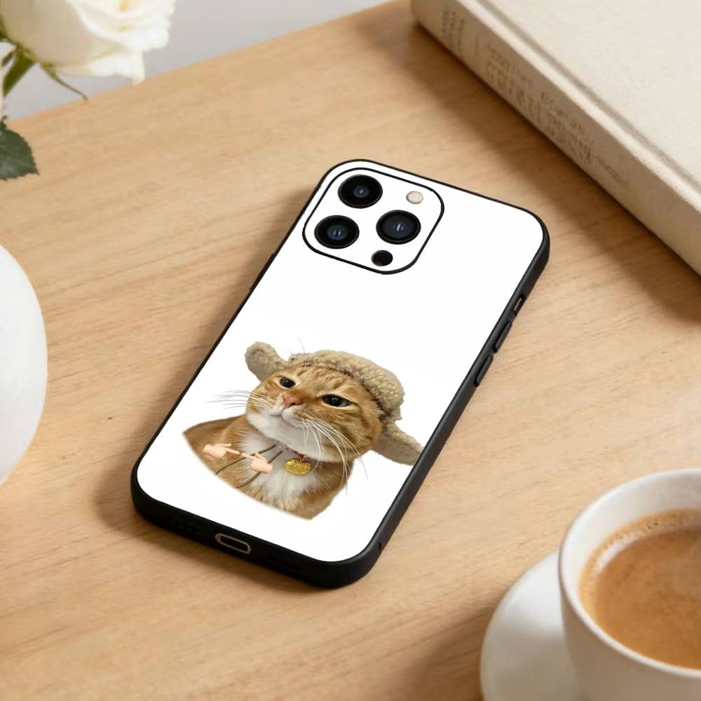Чехол для телефона Goofy Cool Cats с большими глазами для iPhone 17 16 15 14 13 12 Max Plus, силиконовый, черный