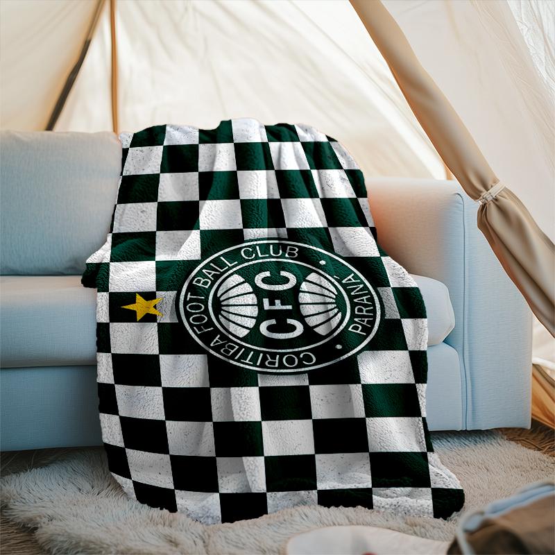 1PC Coritiba Foot Ball Club Printed Soft Flannel Blanket Throw for Adult Bedroom Living Room Sofa Camping Travel Fan gifts Christmas Gifts