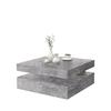 Swivel Square Coffee Table - Particle Board - Light Gray Concrete Decor - Classic - L 78 X D 78 X H 35.4 Cm - COFFEE