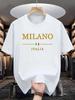 New Arrival Mens Clothes Tee Shirt Homme Graphic T-Shirts Men Tshirt for Men Ropa Hombre MILANO ITALIA Pattern Printed 25854