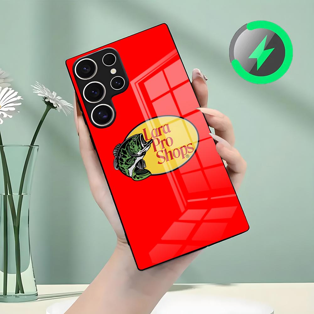 B-bass-P-pro-s-shops Чехол для телефона Samsung S26 S25 S24 S23 S22 S21 S20 Edge Ultra Plus FE Для Magsafe Стеклянный чехол