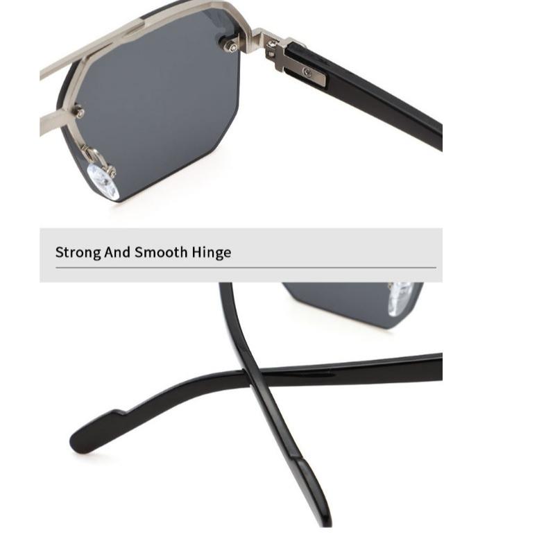 Модные мужские солнцезащитные очки с двойными мостиками, женские квадратные солнцезащитные очки в полурамке, уличные солнцезащитные очки UV400, модные очки для вождения, очки