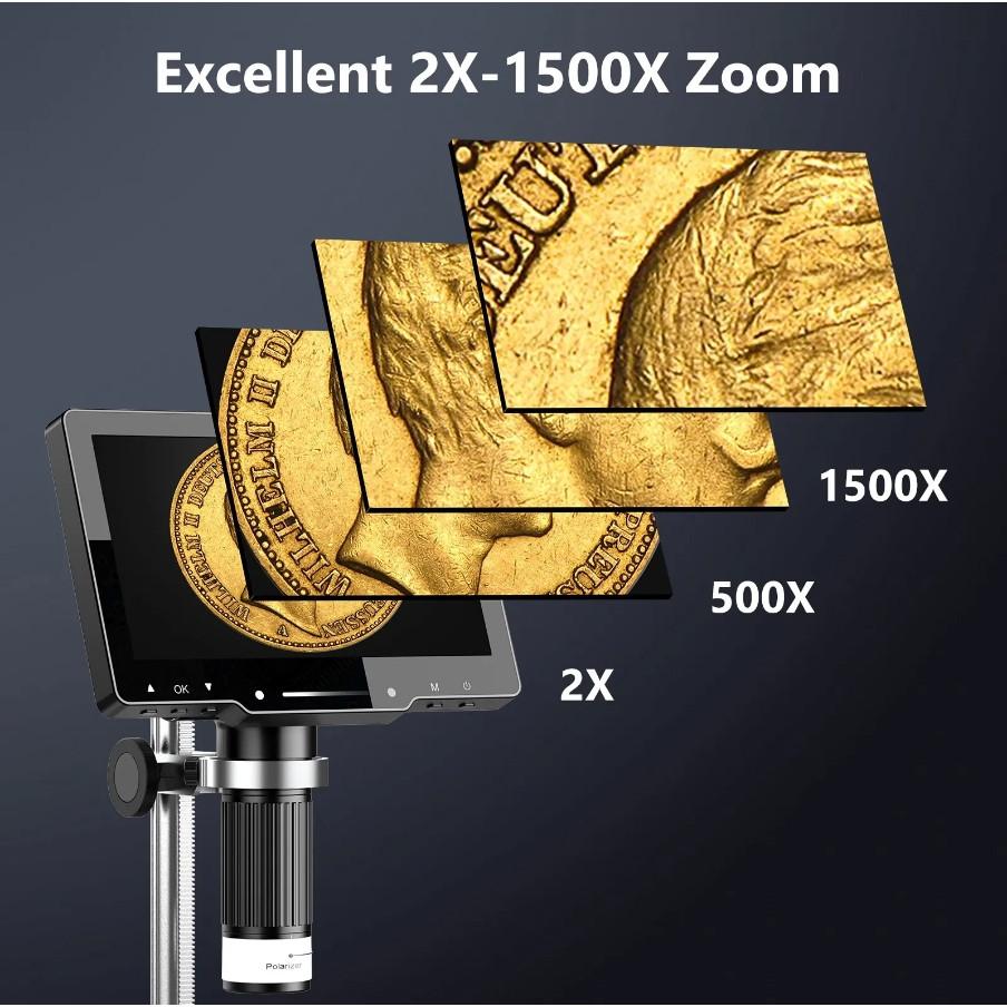 7-дюймовый 1600X регулируемый ремонтный увеличитель 1080P профессиональный сварочный инструмент IPS 4K цифровой электронный микроскоп