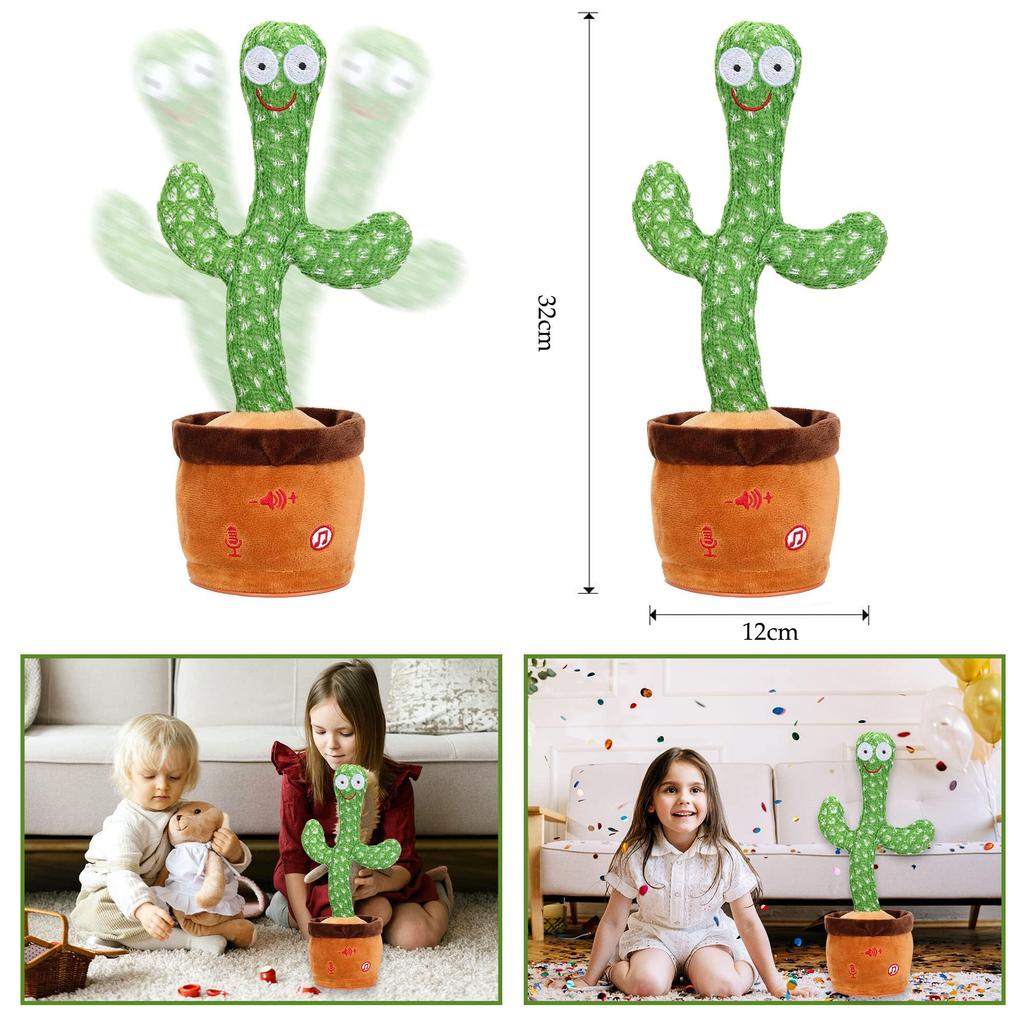 Emoin Dancing Cactus Toy, Cactus DancingDancingMovingSingingRecording, Mimicking Plush Toy, Cactus Toy, Talking Cactus Toy for Kids, Children's Day,