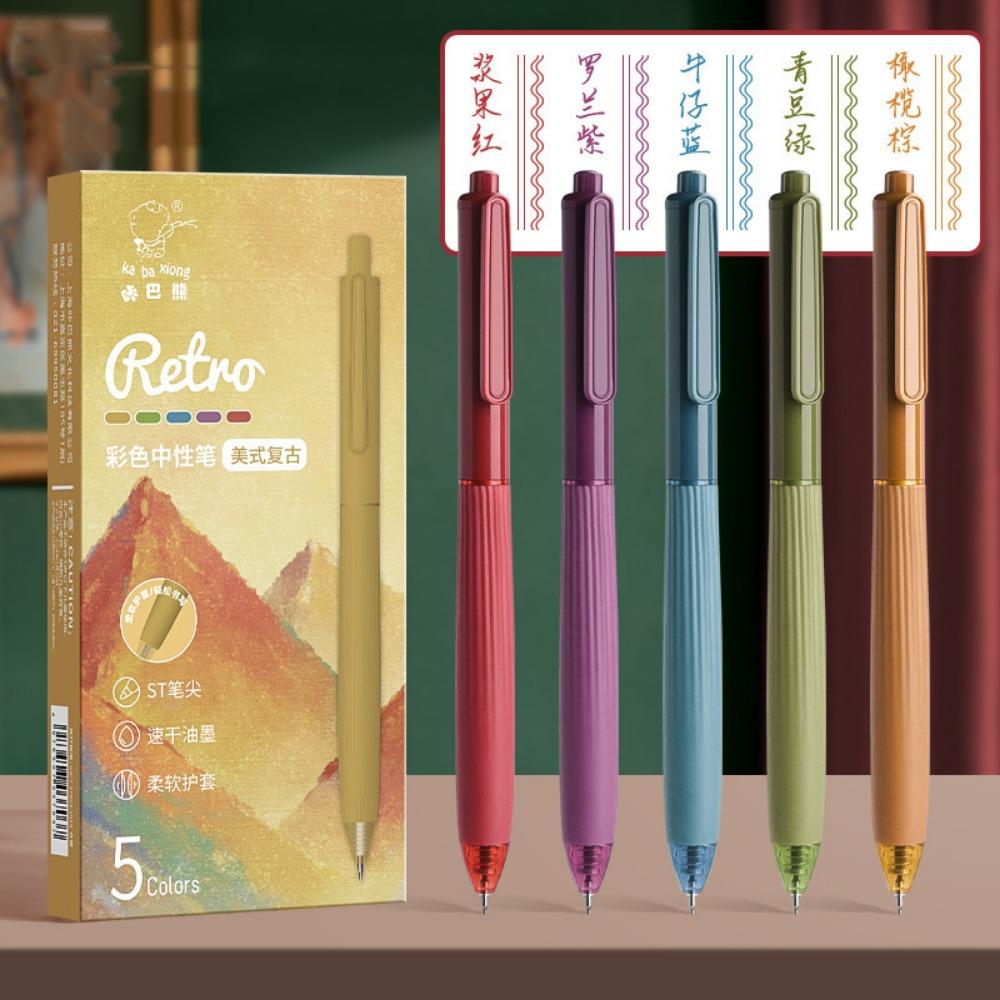 5 pcs ABS Student Writing Pen Multifunction Gel Pen Press Color Ballpoint Pen  Children Party Gifts