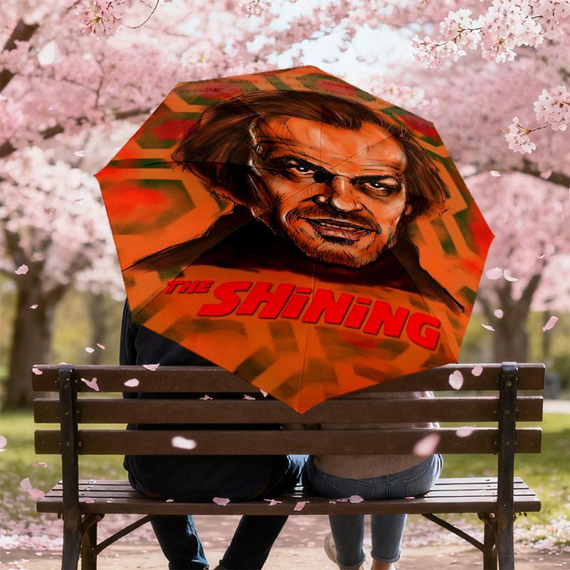 1pc Jack Nicholson The Shining Automatic Open/Close Umbrella Compact Folding Umbrella with 8-Rib Shaft lightweight esign, for Women/Men1201A