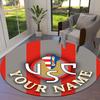 Barber Shield Custom Name Round Area Rug Carpet Rug For Living Room Bedroom Sofa Playroom Decor Nonslip Floor Mat