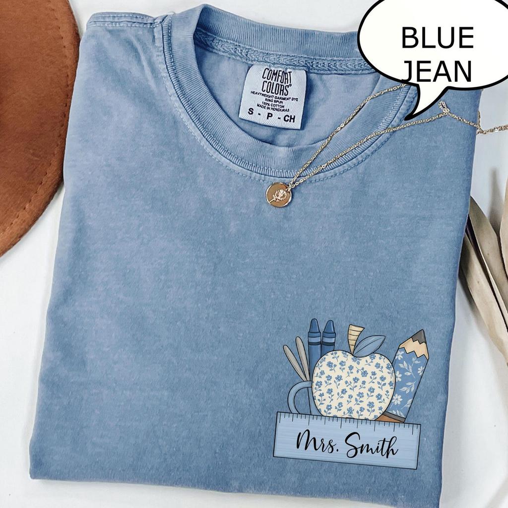 Comfort Colors® Custom Teacher T-Shirt, Teacher Name Shirt, Personalized Teach Gift, First Day Of School Shirt