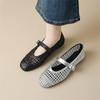 Fashion New Summer Women Pumps Shoes for Women Fashion Hollow Out Round Toe Mary Jane Shoes Breathable Flat Shoes Low Heels Women