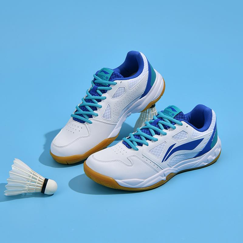 Li Ning The Flash 2.0 Амортизирующие Нескользящие Низкие Бадминтонные Кроссовки Унисекс Бело-Синие AYTT023-2