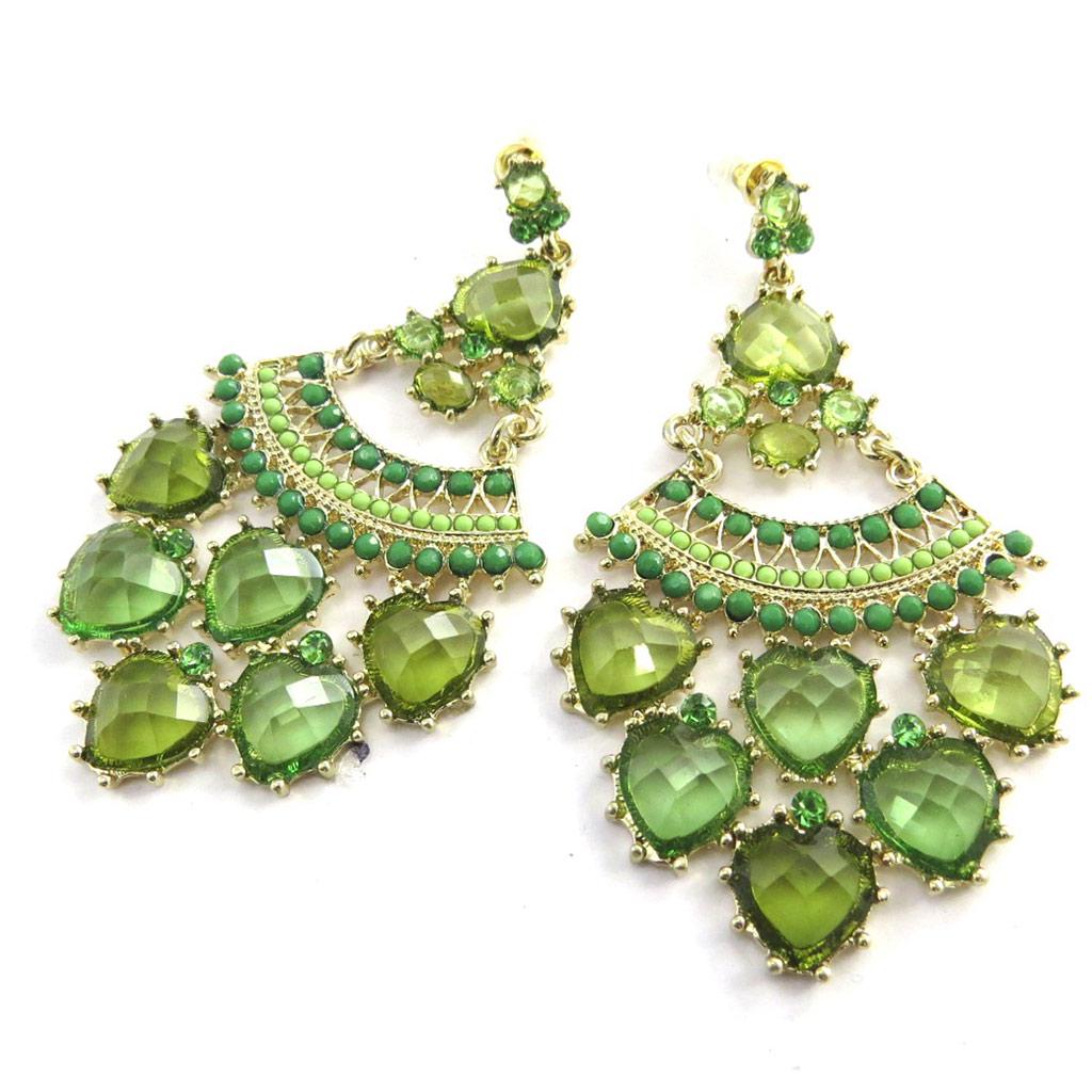 Les Trésors De Lily [M8221] - Зеленые дизайнерские серьги «Алтай»